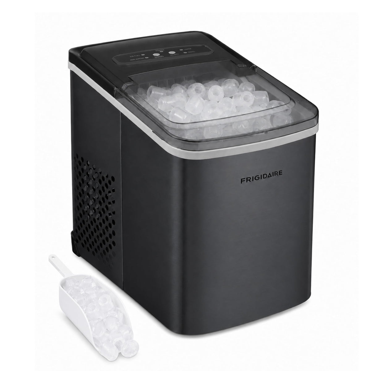 Frigidaire Counter top Portable, 26 lb per Day Nugget Ice Maker Machine (Red Stainless Steel)