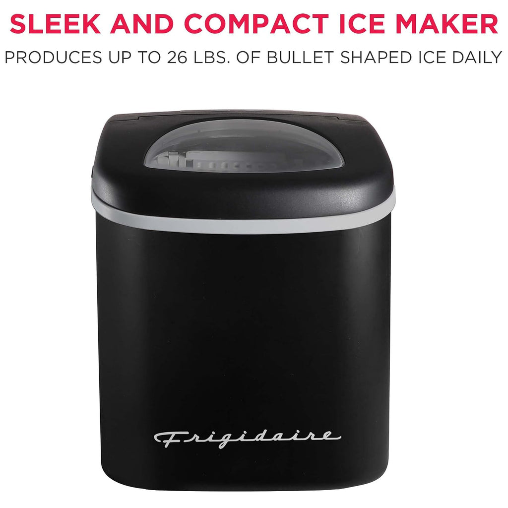 FRIGIDAIRE EFIC128AMZBLK Compact Countertop Ice Maker, 26 lb per Day, Black