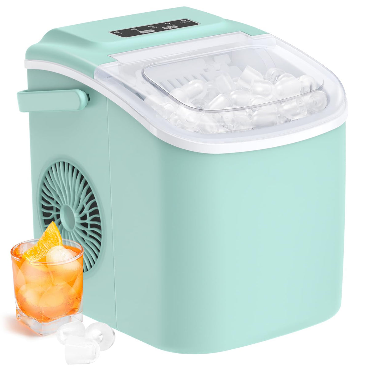Silonn Countertop Ice Maker, Ice Makers Countertop with 2.5L Expandable Ice Basket & 1.8L Water Tank, 26Lbs/24H, 9 Bullet Ice in 6 Mins, Self-Cleaning, 2 Ice Sizes for Home Kitchen
