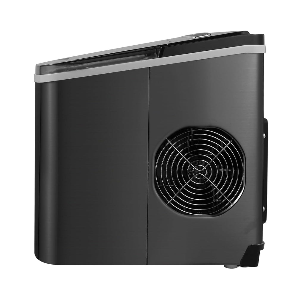 Frigidaire Countertop Portable, 26 lb per Day Bullet Ice Maker Machine (Black Stainless Steel)