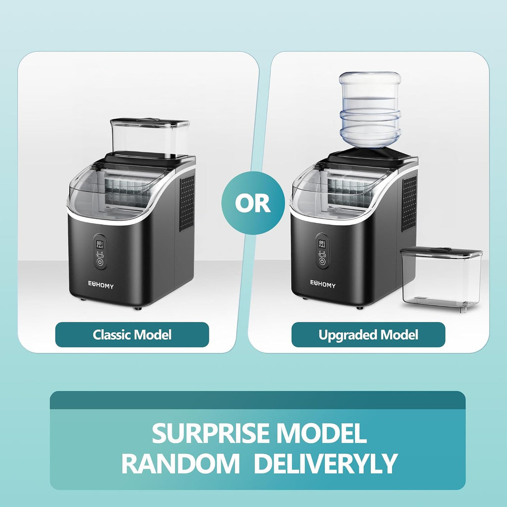 EUHOMY Clear Ice Cube Maker Countertop with 1.5L Top Tank, 34Lbs/Day