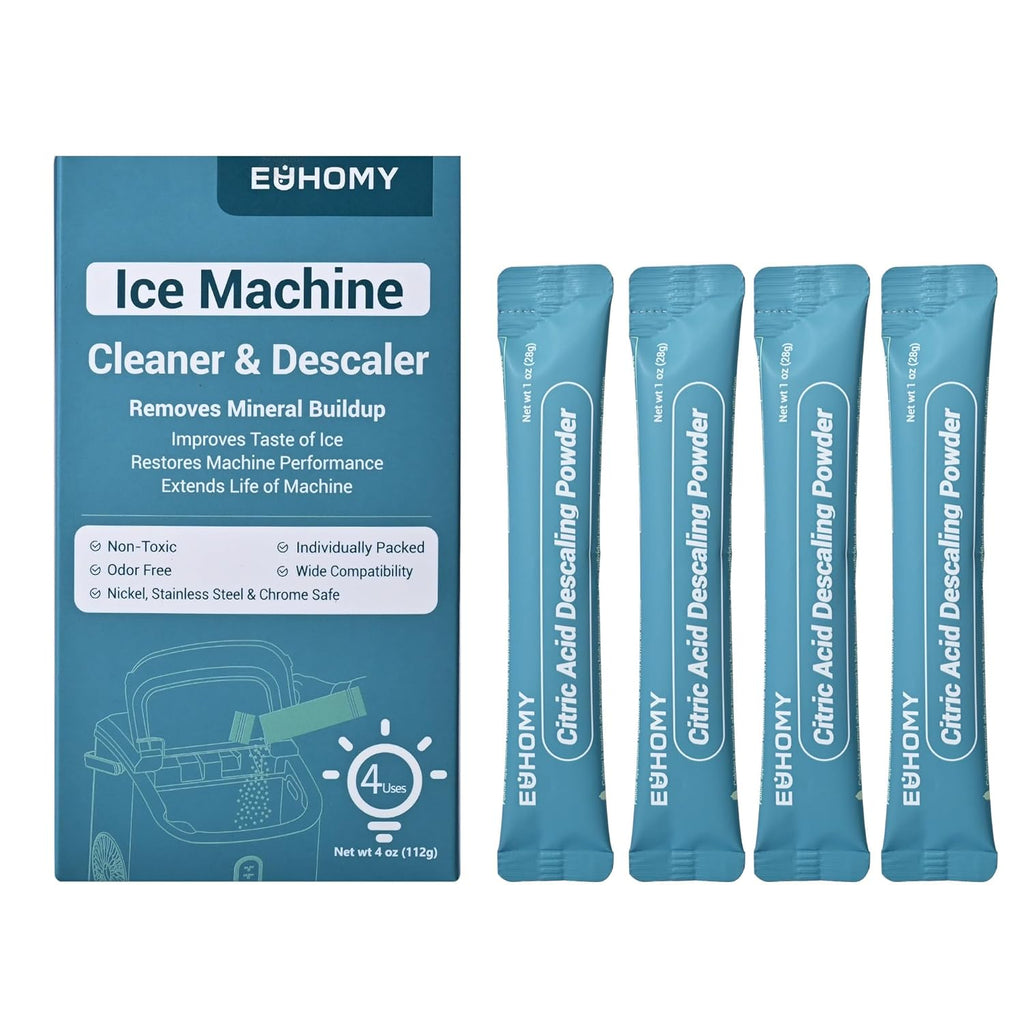 EUHOMY Ice Maker Cleaner & Descaler, 4 Uses & Individually Packed