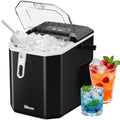 Silonn Ice Maker Countertop, Portable Ice Machine with Carry Handle, Self-Cleaning Ice Makers with Basket and Scoop, 9 Cubes in 6 Mins, 26 lbs per Day, Ideal for Home, Kitchen, Camping, RV