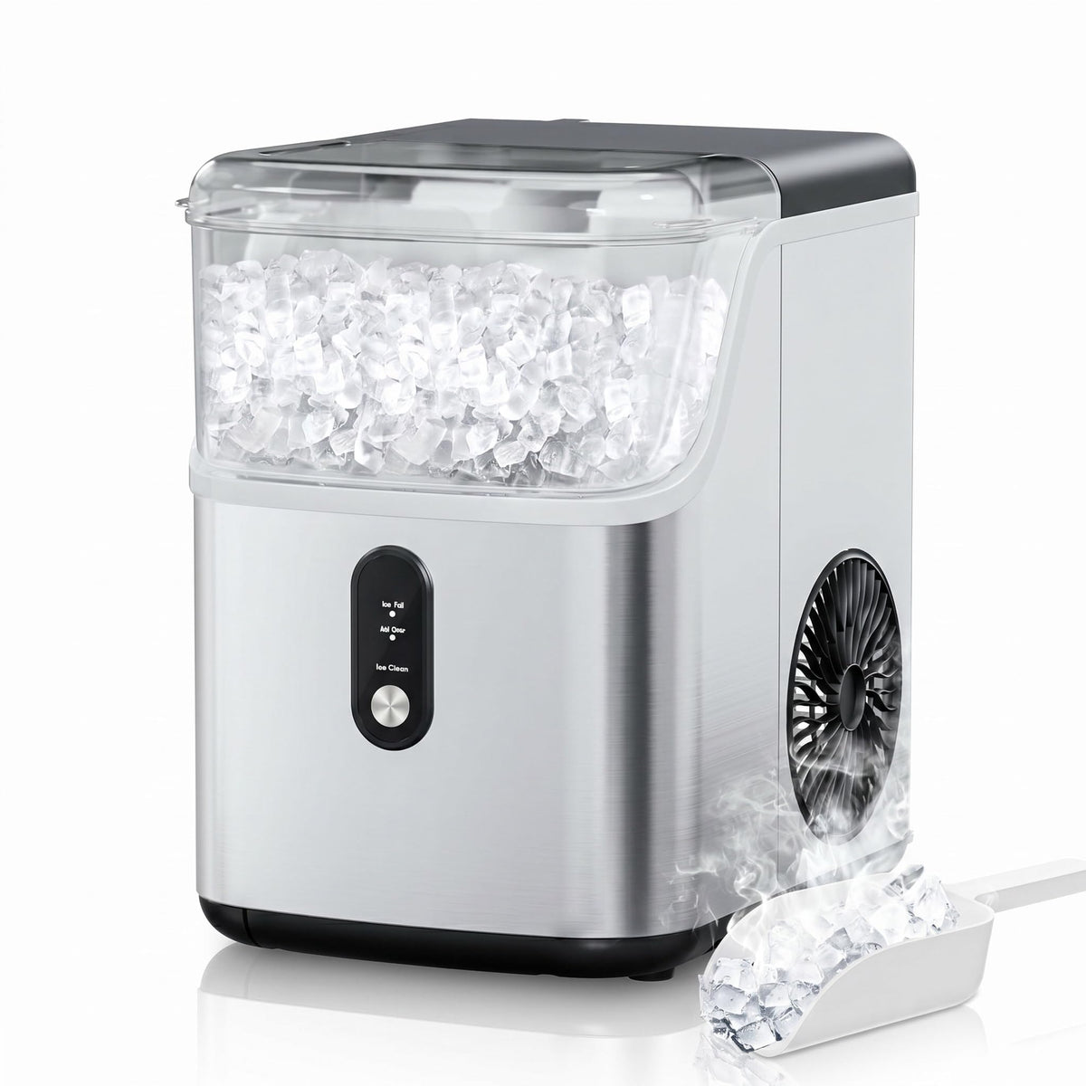 Erivess Ice Makers Countertop, Portable Ice Machine Maker Self-Cleaning, 26Lbs/24H, 9 Bullet Cubes Ready in 6 Mins, Scoop and Basket, for Home/Office/Kitchen