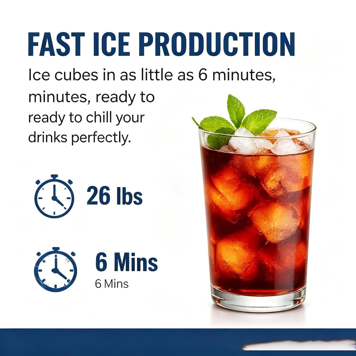 Ice Maker Countertop, Portable Ice Machine Self-Cleaning 26 lbs/Day