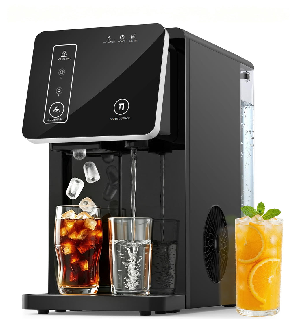 Ice Maker Countertop, Efficient Easy Carry Ice Machine, Self-Cleaning Ice Maker with Ice Scoop & Basket, 9pcs/ 6mins 26.6Lbs Per Day for Home/Office/Kitchen,Black