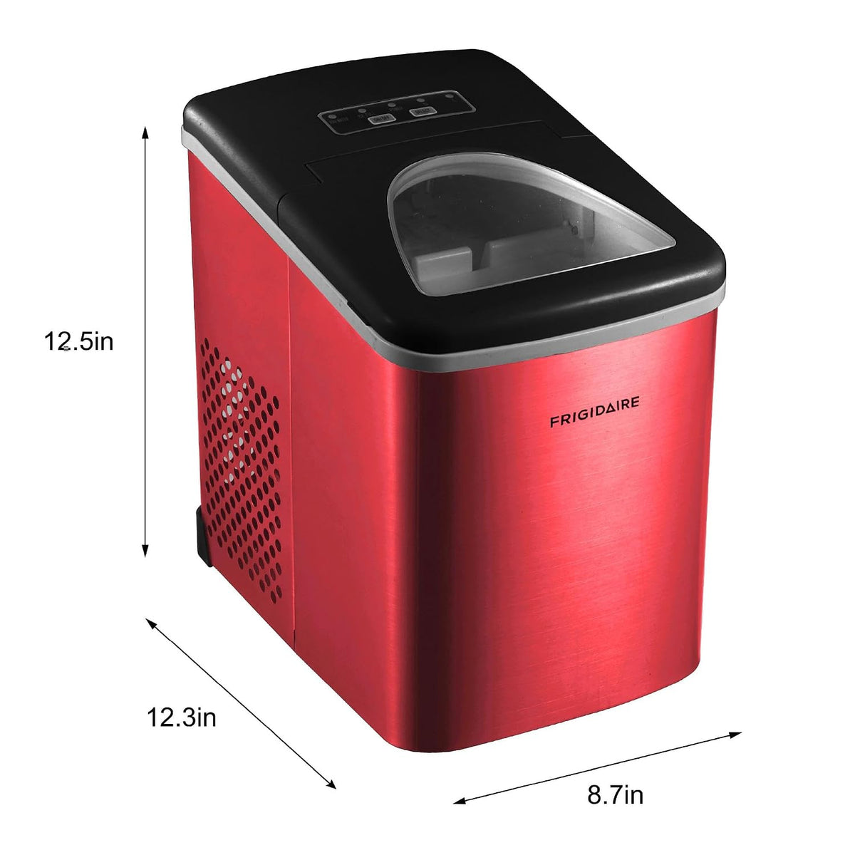 Frigidaire Counter top Portable, 26 lb per Day Nugget Ice Maker Machine (Red Stainless Steel)