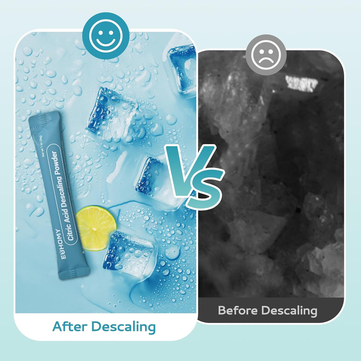 EUHOMY Ice Maker Cleaner & Descaler, 4 Uses & Individually Packed