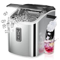 EUHOMY Ice Maker Countertop, 9 Cubes Ready in 6 Mins, 26lbs/24H, Self-Cleaning, Portable Ice Maker Machine with Carry Handle, Basket and Scoop, 2 Sizes of Bullet Ice for Home, Kitchen, Office