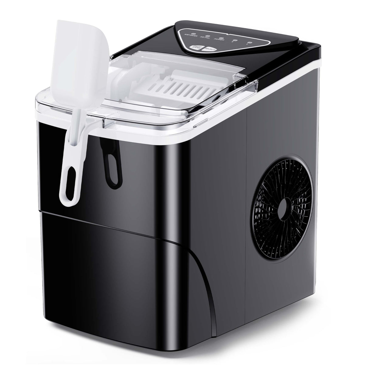 Silonn Countertop Ice Maker with 2.5L Expandable Ice Basket, 26.5lbs/24H, 9 Cubes in 6 Mins, 2 Ice Sizes, Self-Cleaning & LED Touch Control for Home Kitchen Office