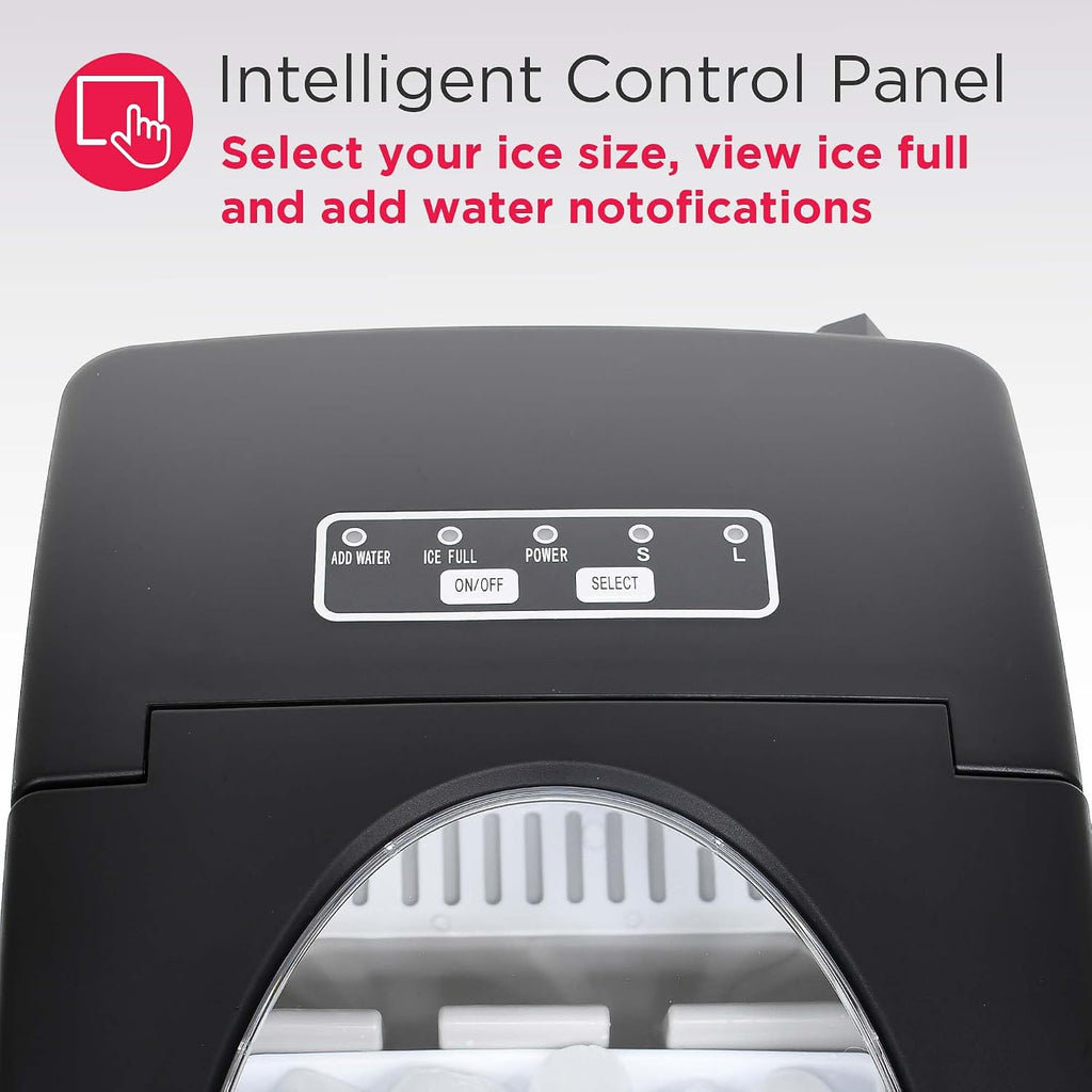 FRIGIDAIRE EFIC128AMZBLK Compact Countertop Ice Maker, 26 lb per Day, Black