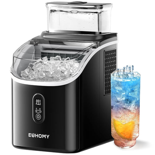 EUHOMY Clear Ice Cube Maker Countertop with 1.5L Top Tank, 34Lbs/Day