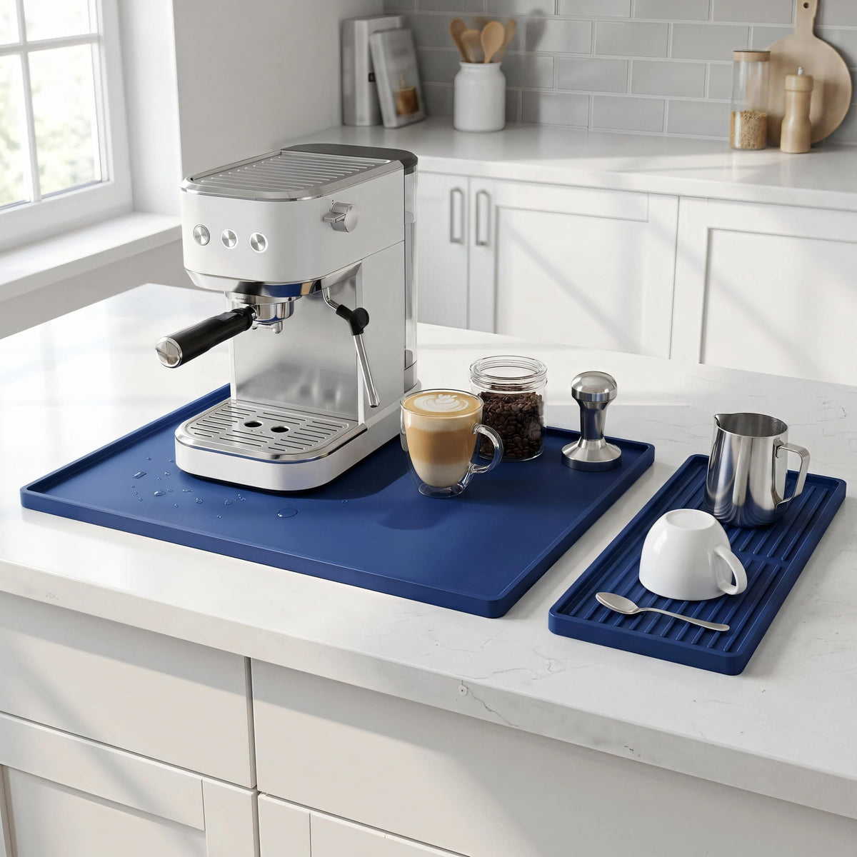 Silicone Coffee Mat with Removable Tray for Coffee Bar Organizer